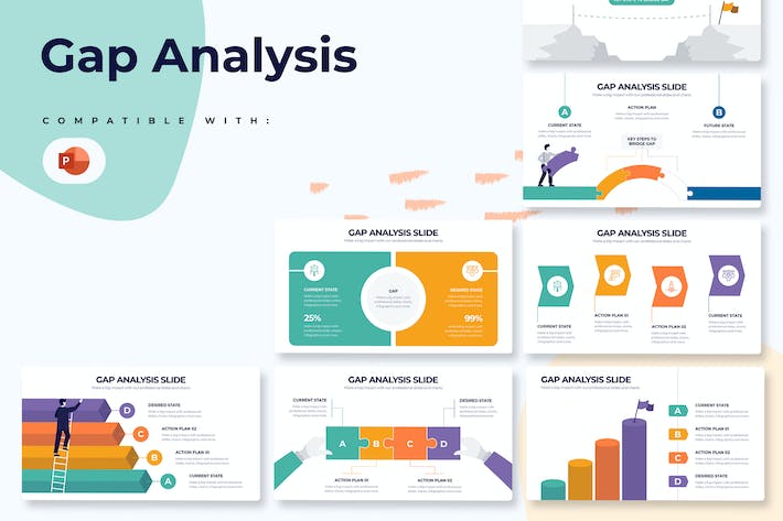 业务能力差距分析改进信息图形PPT模板 - 顶尖PPT