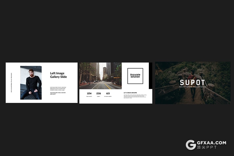 37页扁平化极简文艺风格摄影模特服装展示ppt模板 - 顶尖PPT