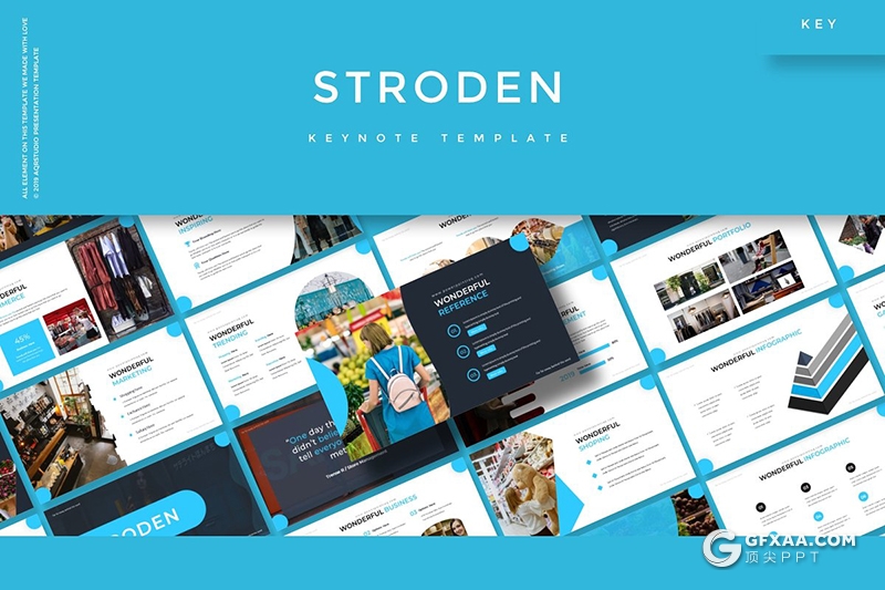 30页购物商城服装门店统计数据分析多用途keynote模板5种主题配色 - 顶尖PPT