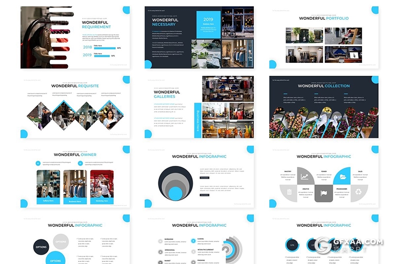 30页购物商城服装门店统计数据分析多用途keynote模板5种主题配色 - 顶尖PPT