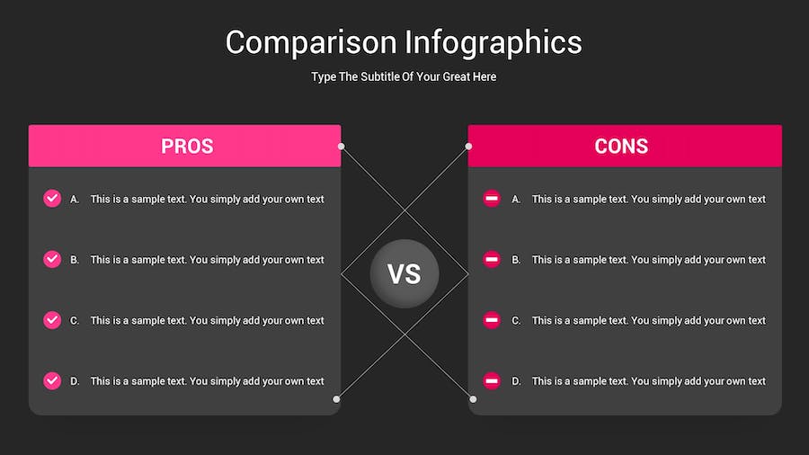 对比图表深色主题Keynote模板 - 顶尖PPT