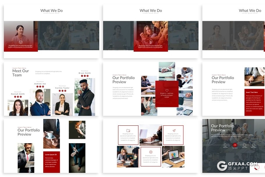 30扁平化欧美商务风格企业团队介绍多用途PPT模板 - 顶尖PPT