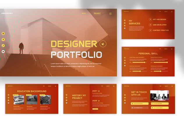 团队介绍作品集PowerPoint模板 - 顶尖PPT