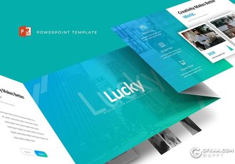 30页蓝绿配色商务工作汇报总结企业介绍国外PPT模板5种主题配色 - 顶尖PPT