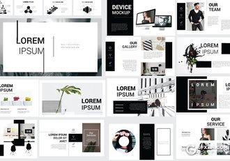 51页黑白时尚简约风格PPT模板 - 顶尖PPT