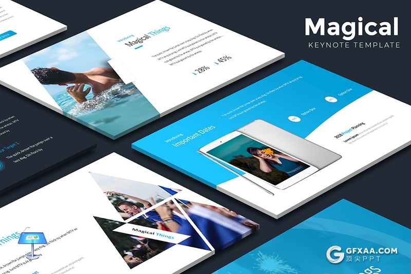 30页国外商务风格企业介绍工作总结计划keynote模板5种主题配色 - 顶尖PPT