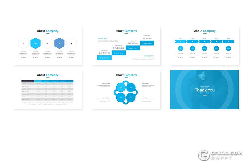 30页国外商务风格企业介绍工作总结计划Google slides模板5种主题配色 - 顶尖PPT