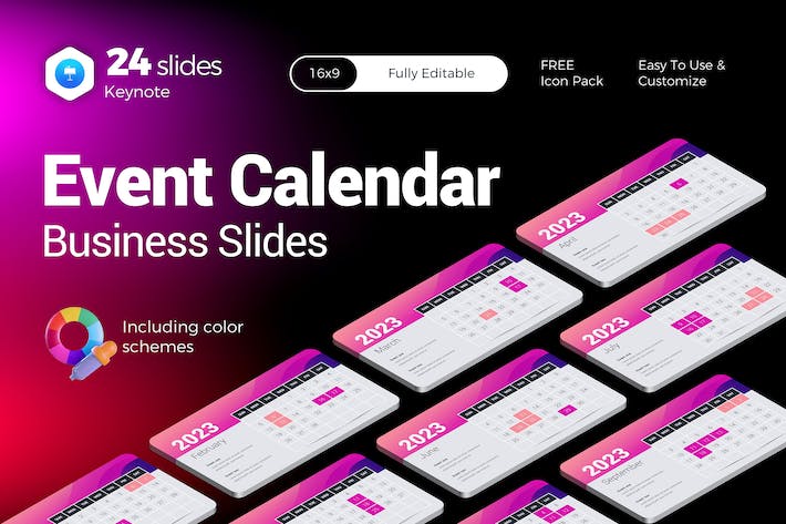 2023日历展示工作日期规划keynote模板 - 顶尖PPT