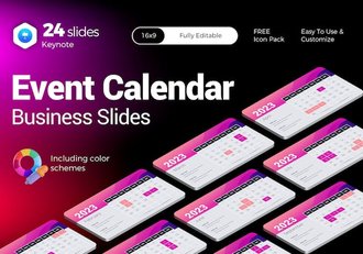 2023日历展示工作日期规划keynote模板 - 顶尖PPT