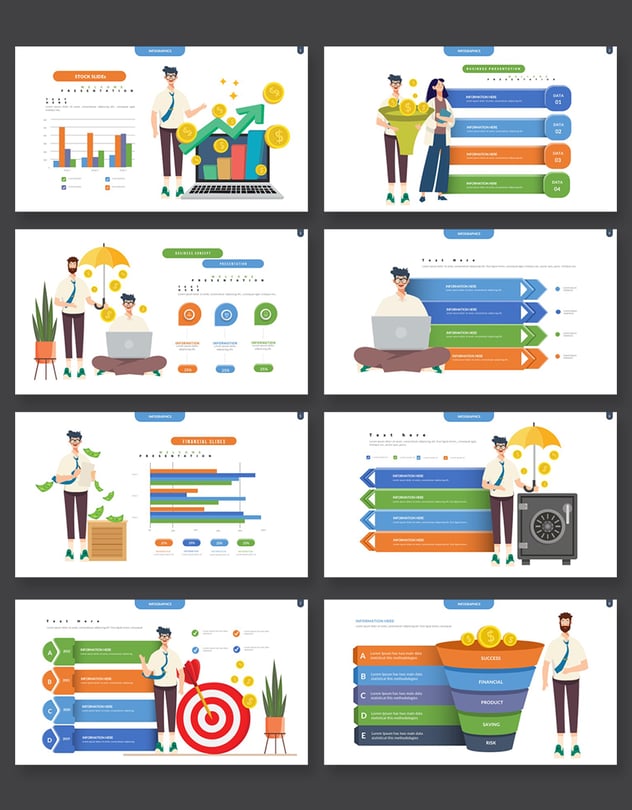 彩色商业可视化信息图形keynote模板 - 顶尖PPT