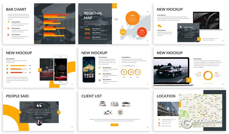 30页3种配色汽车服务行业多用途PPT模板2种尺寸规格 - 顶尖PPT