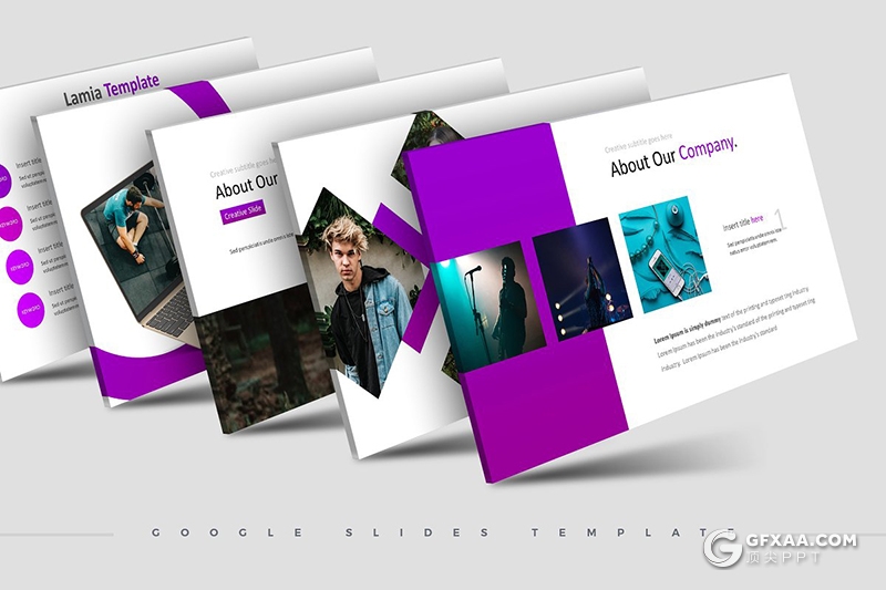 30页扁平化演唱会活动策划方案Google slides模板5种主题配色 - 顶尖PPT