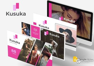 30页时尚简约女性主题风格Google slides模板5种主题配色 - 顶尖PPT