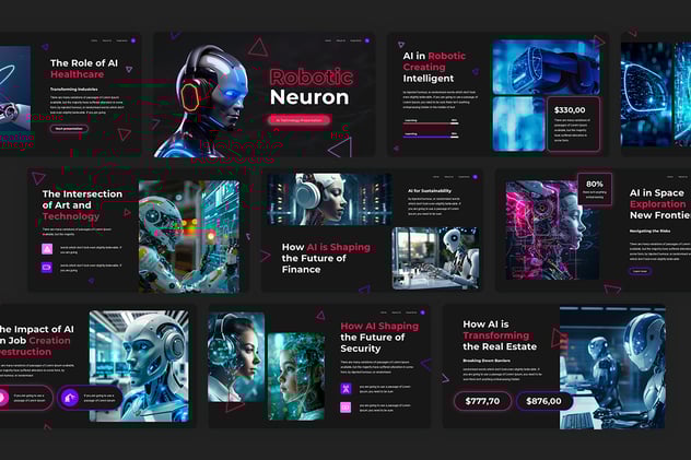 AI技术人工智能科技PPT模板 - 顶尖PPT