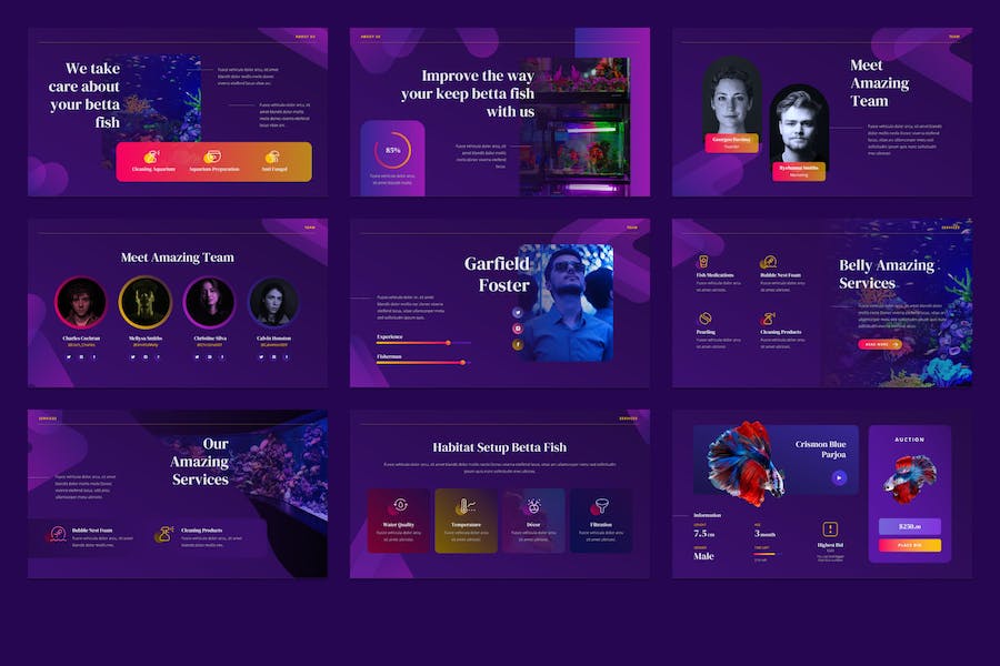 海洋鱼类介绍科普keynote模板 - 顶尖PPT