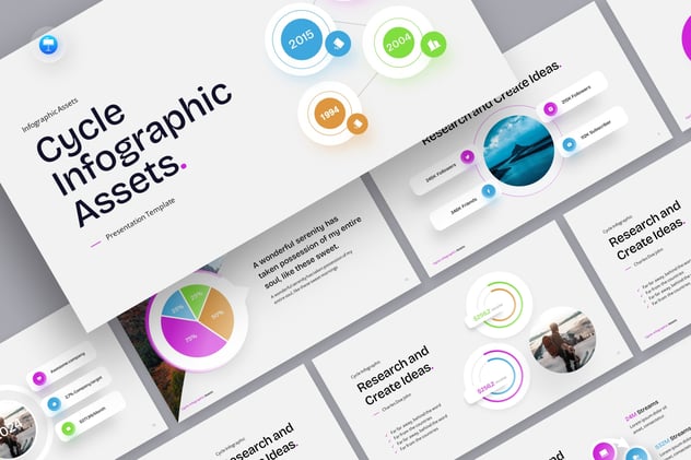 微立体周期信息图形keynote模板 - 顶尖PPT