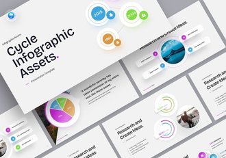 微立体周期信息图形keynote模板 - 顶尖PPT