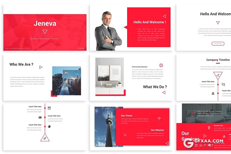 30页商务风格企业介绍工作计划汇报多用途PPT模板3种主题配色 - 顶尖PPT