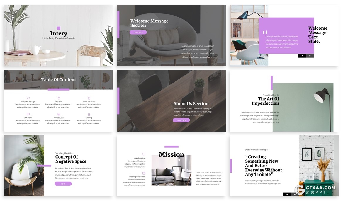 39页简约风格家居装修设计公司团队介绍PPT模板3种配色主题 - 顶尖PPT