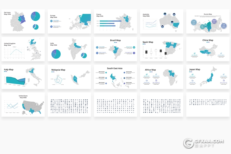 319页国外高端商务PPT模板创意商务卡通人物概念插画ppt可编辑国家地图智能信息图形PPT商务图形图标PPT模板 - 顶尖PPT
