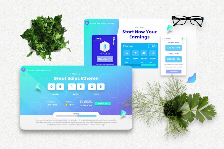 以太坊加密货币区块链交易PPT模板 - 顶尖PPT