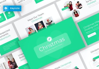 扁平化风格圣诞节活动派对圣诞快乐keynote模板 - 顶尖PPT
