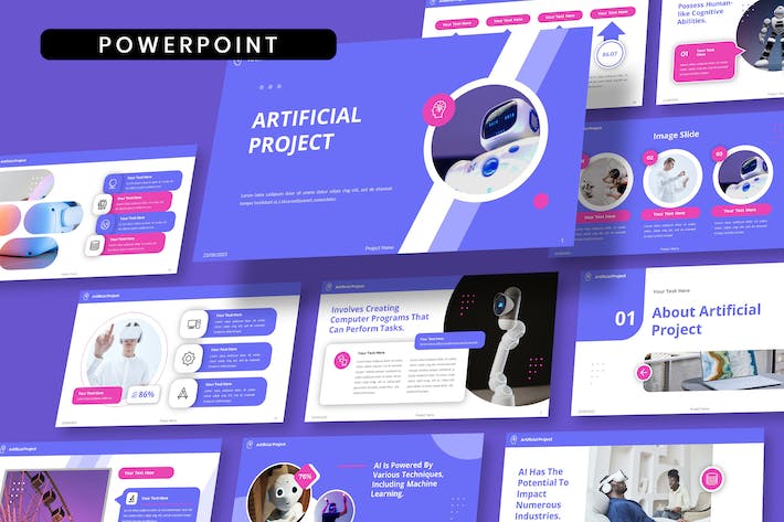 人工智能未来科技chatGPT机器人智能对话PPT模板 - 顶尖PPT