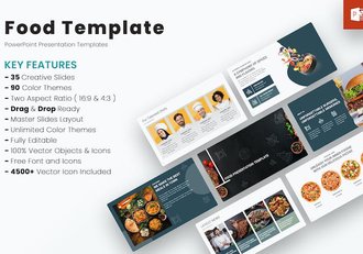 食品美食菜品推介销售宣传PPT模板 - 顶尖PPT