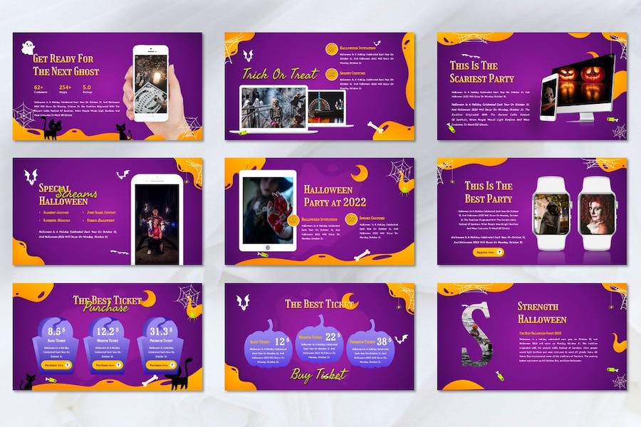 创意万圣节南瓜主题keynote模板 - 顶尖PPT