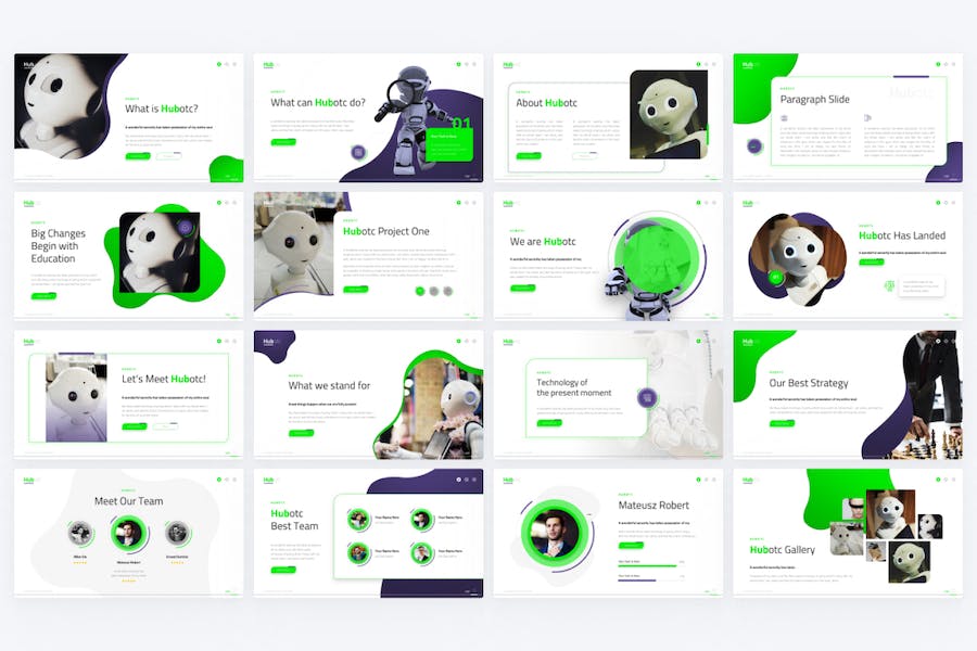 AI人工智能机器人宣传介绍PPT模板 - 顶尖PPT