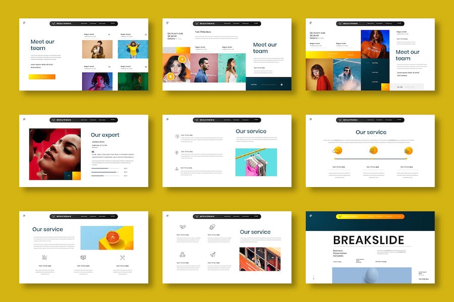 欧美商务风格企业团队展示PPT模板 - 顶尖PPT