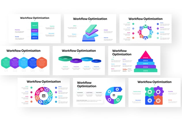 工作流程优化信息图形keynote模板 - 顶尖PPT