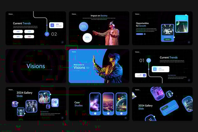 VR科技行业PPT模板 - 顶尖PPT