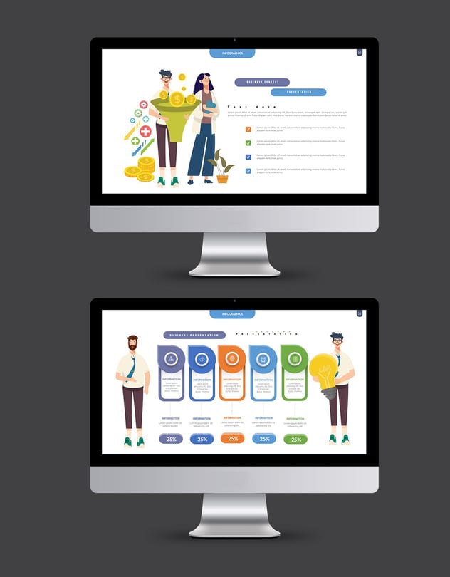 彩色商业可视化信息图形keynote模板 - 顶尖PPT