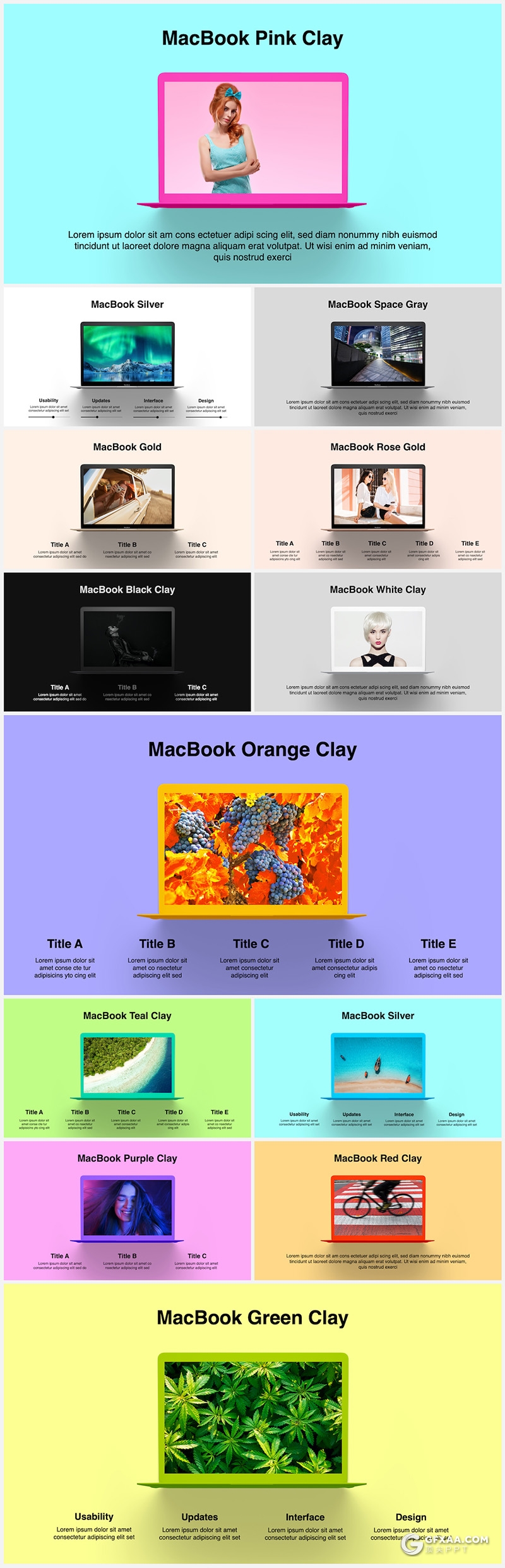 633页全动画动画电脑笔记本平板手机手表PPT贴图样机模板 - 顶尖PPT