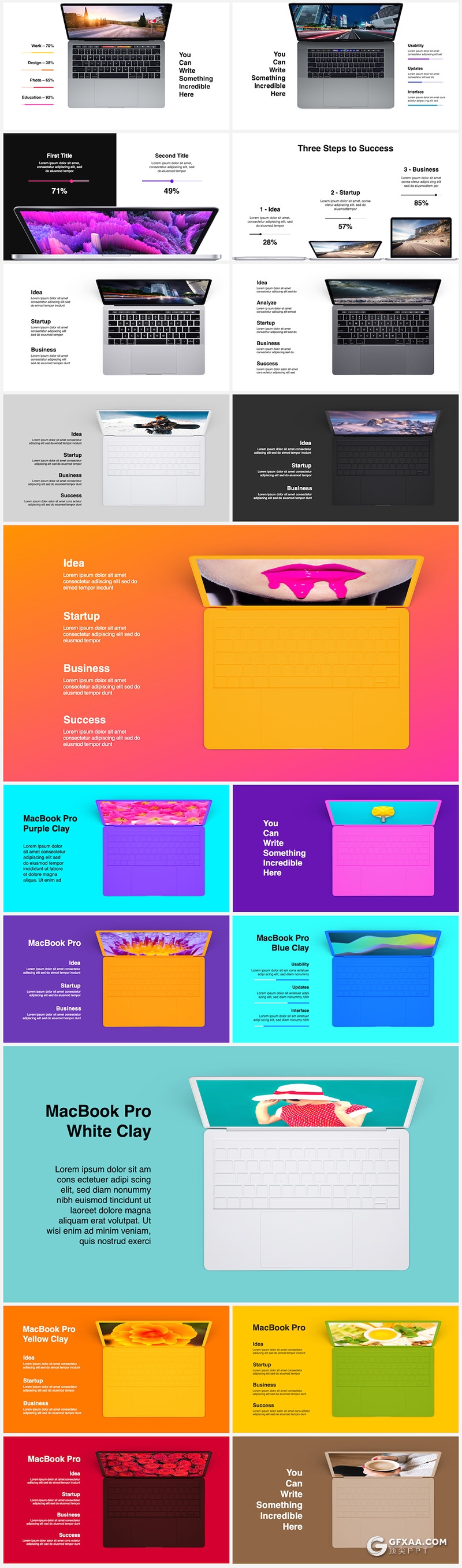 633页全动画动画电脑笔记本平板手机手表PPT贴图样机模板 - 顶尖PPT