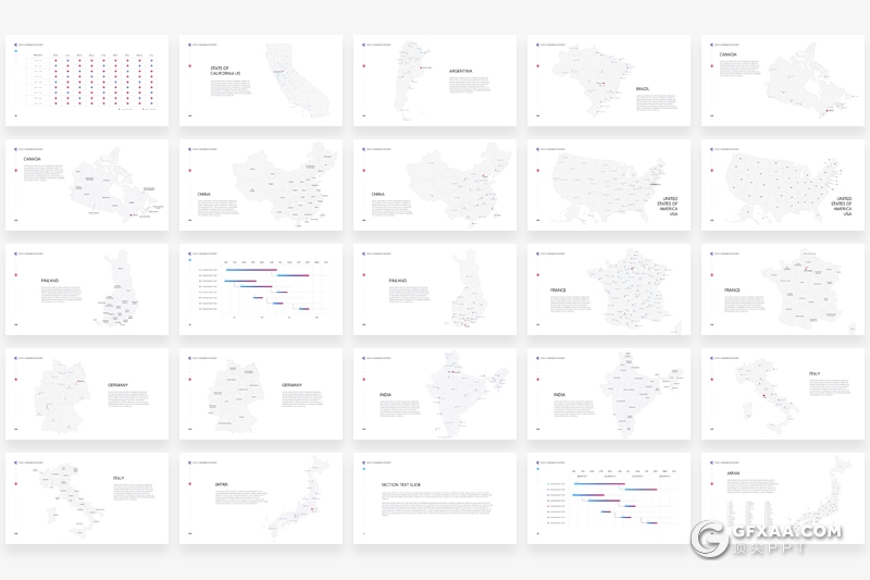 425页国外商务数据演示计划总结世界各国地图ppt模板 - 顶尖PPT