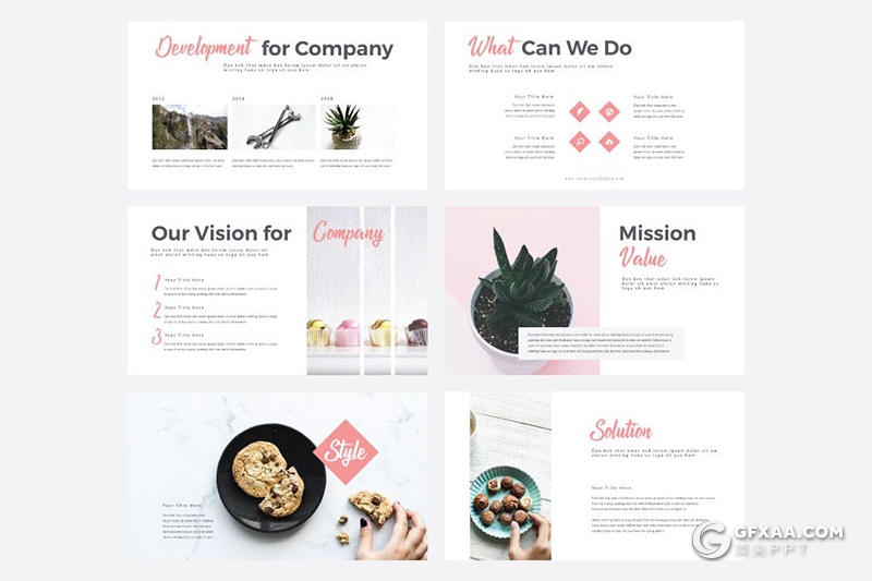 100页国外小清新文艺唯美风格PPT模板 黑白两种底色 - 顶尖PPT