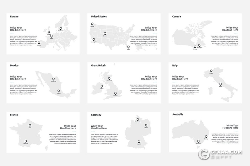 69页极简风格商务多用途PPT模板 5种主题配色 - 顶尖PPT