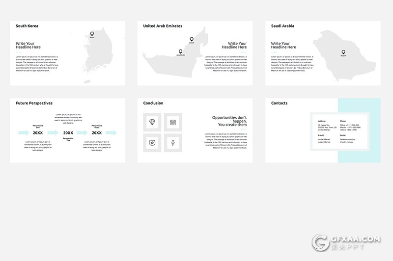 69页极简风格商务多用途PPT模板 5种主题配色 - 顶尖PPT