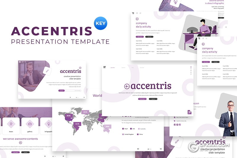 30页创意版式商务工作总结汇报多用途keynote模板5种主题配色 - 顶尖PPT