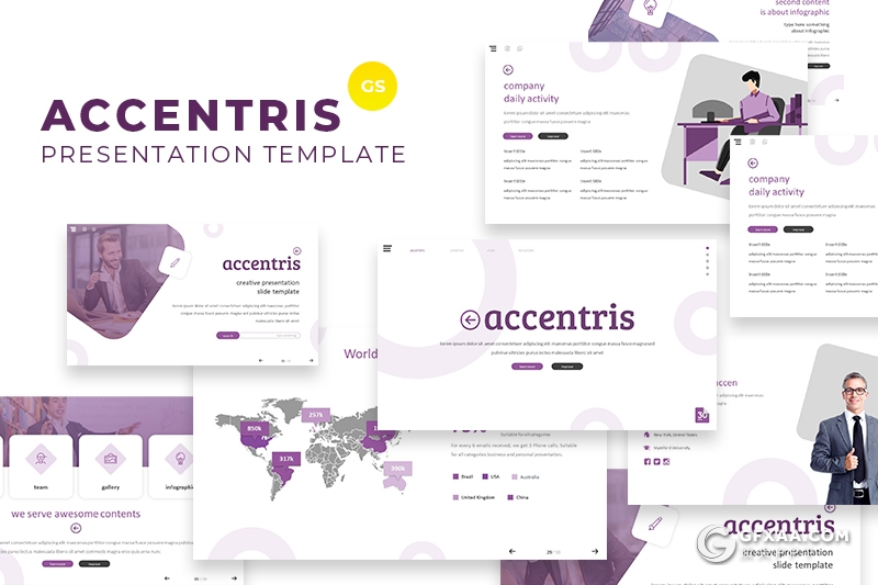 30页创意版式商务工作总结汇报多用途Google slides模板5种主题配色 - 顶尖PPT