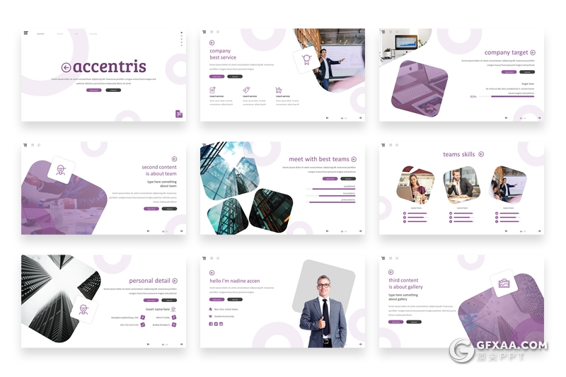 30页创意版式商务工作总结汇报多用途Google slides模板5种主题配色 - 顶尖PPT