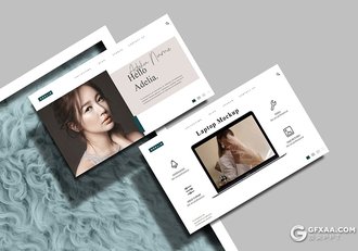 35页极简文艺风格模特写真图片展示PPT模板 - 顶尖PPT