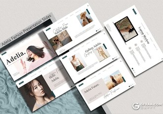 35页极简文艺风格模特写真图片展示keynote模板 - 顶尖PPT