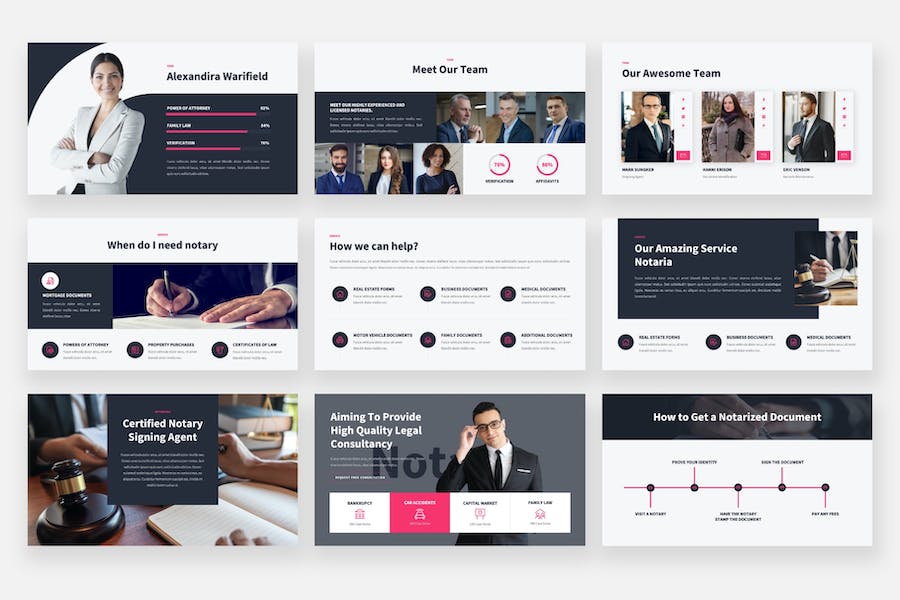 公证流程介绍业务说明法律知识宣讲PPT模板 - 顶尖PPT
