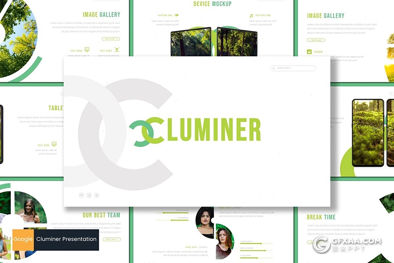 30页全球森林植被绿化数据分析统计Google slides模板5种主题配色 - 顶尖PPT