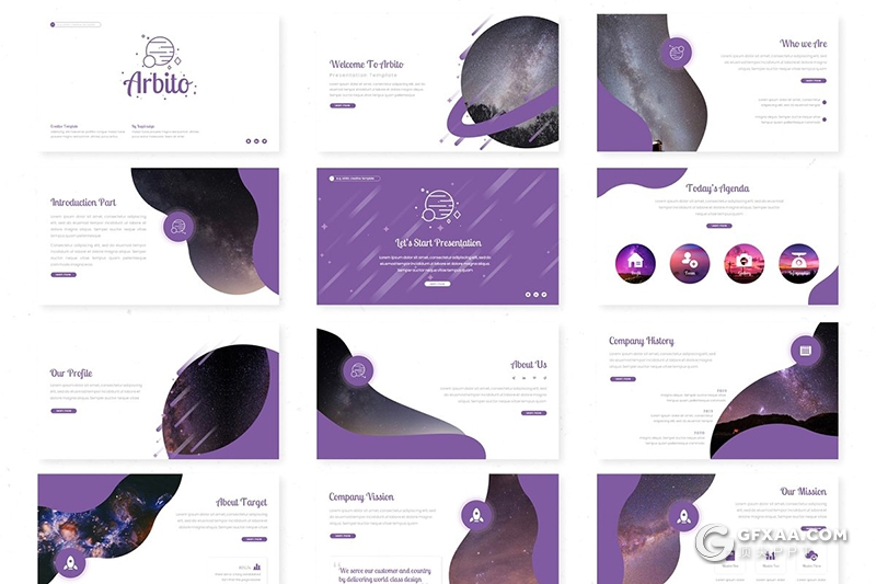 30页创意波浪图形设计简约文艺多用途Google slides模板5种主题配色 - 顶尖PPT