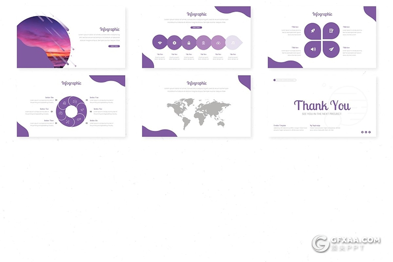 30页创意波浪图形设计简约文艺多用途Google slides模板5种主题配色 - 顶尖PPT