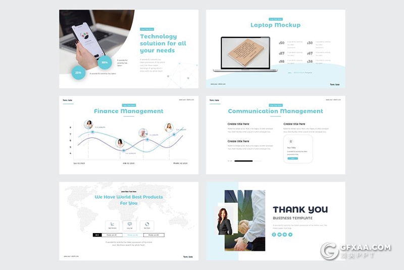 30页互联网科技公司介绍简介公司项目展示分析PPT模板5种主题配色 - 顶尖PPT
